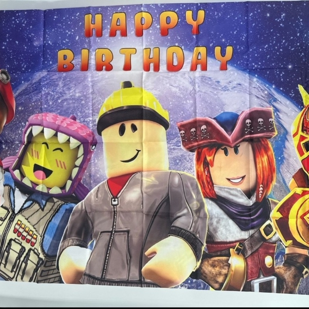 Roblox Themed Happy Birthday Party Banner